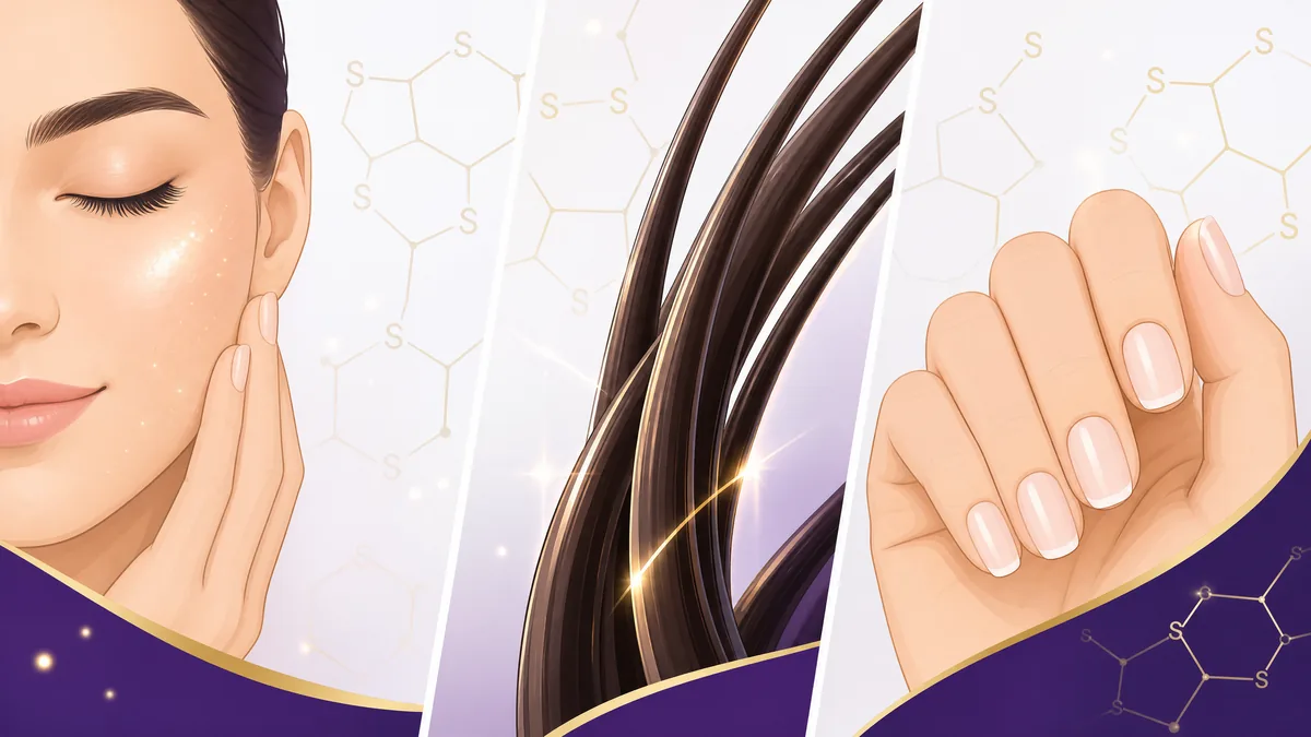 MSM sulfur supplement benefits for skin, hair, and nails